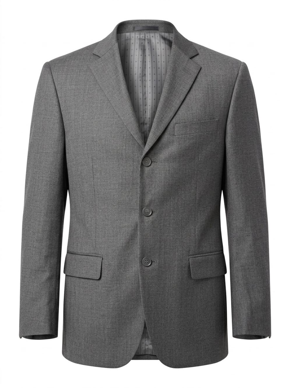Fortini Virgin Merino 3-Button Suit Jacket Blazer Men See Measurements
